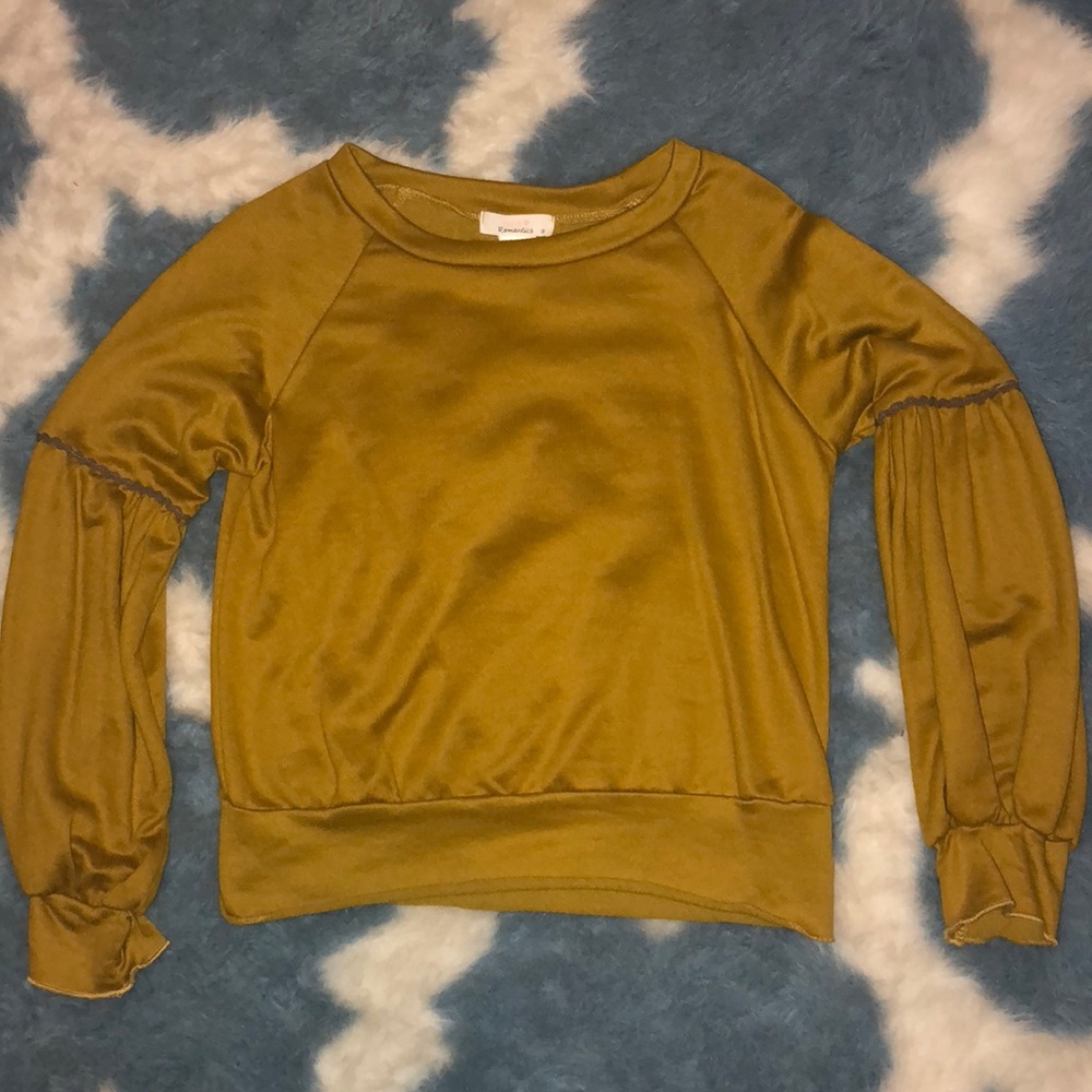 Mustard Yellow/Brown Long Sleeve Shirt Size S